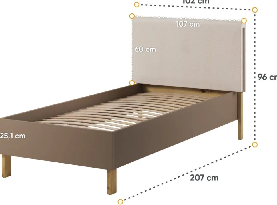 Łóżko młodzieżowe 90x200 Lenart Lenny LY-10