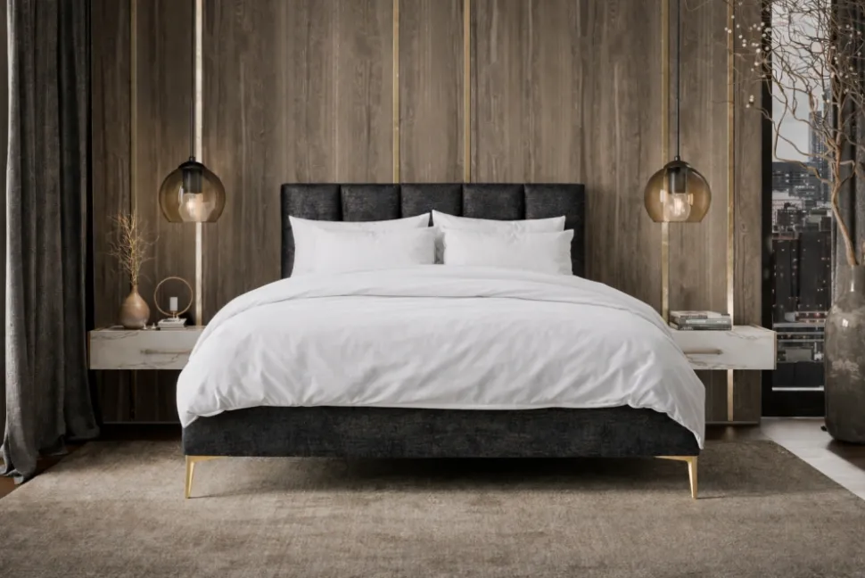 Łóżko tapicerowane 160x200 grafitowe Hauss Gaja Touch Me 09