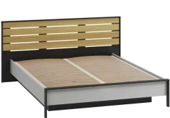 Łóżko 180x200 z pojemnikiem i oświetleniem Lenart Gris GS-02