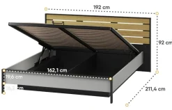 Łóżko 160x200 z pojemnikiem i oświetleniem Lenart Gris GS-02