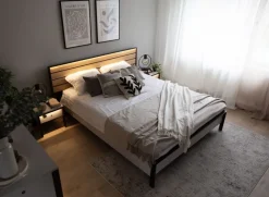 Łóżko 160x200 z pojemnikiem i oświetleniem Lenart Gris GS-02