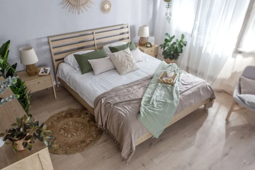 Łóżko 180x200 z pojemnikiem na pościel Lenart Cozy CZ-02(180) dąb olejowany