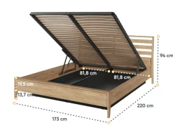 Łóżko 160x200 z pojemnikiem na pościel Lenart Cozy CZ-02(160) dąb olejowany