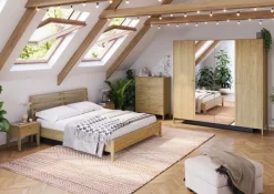 Łóżko 160x200 z pojemnikiem na pościel Lenart Cozy CZ-02(160) dąb olejowany