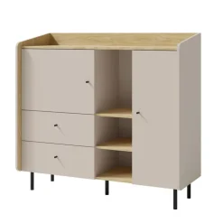 Komoda 125 cm z szufladami i szafką do pokoju Alessio AE8 beż piaskowy