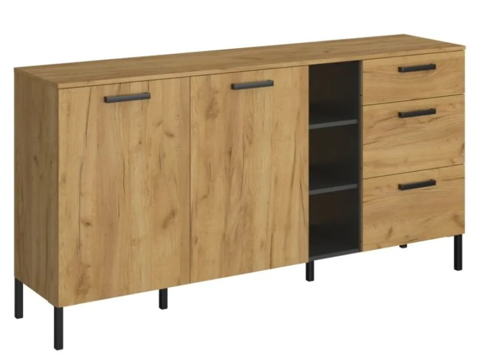 Komoda industrialna z półkami Mebelbos Santes 2d3s