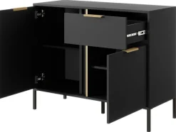 Komoda loft do salonu antracyt złoto Lars 2d1s
