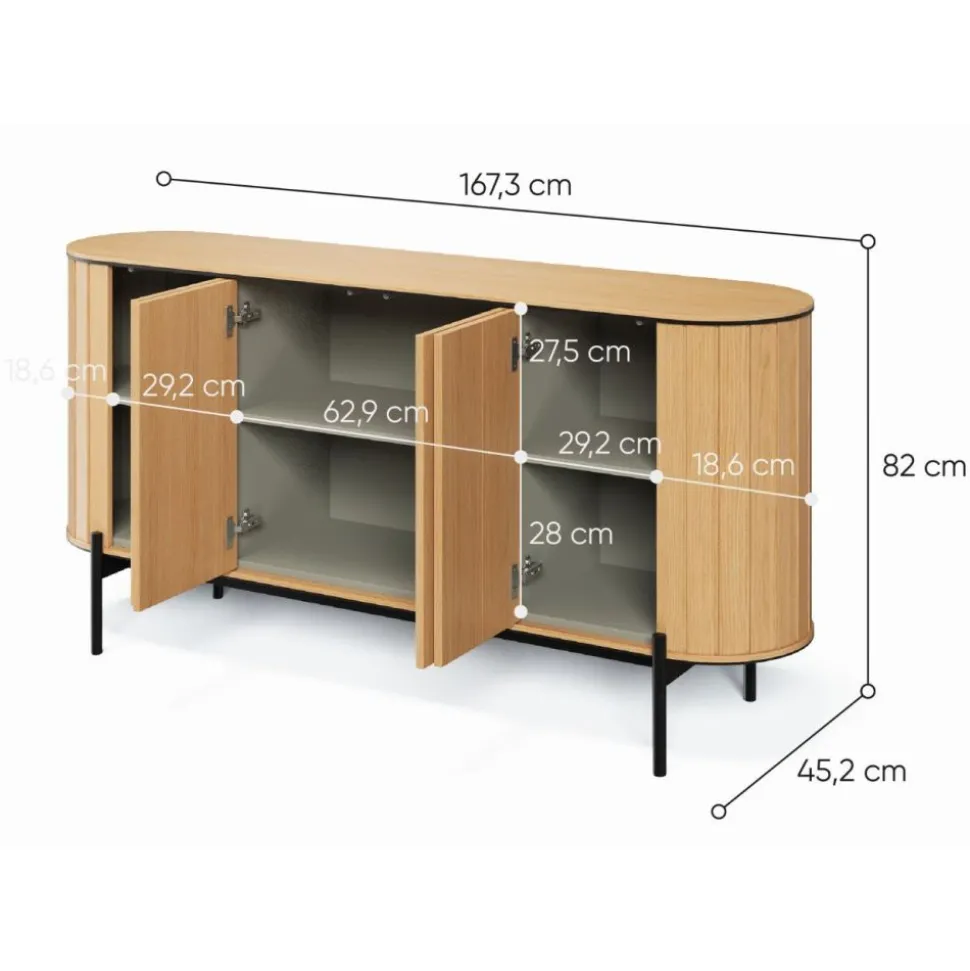 Komoda półokrągła Rotto RT-03 dąb vincenza/eukaliptus