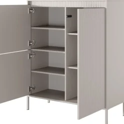 Komoda ryflowana wysoka Senso 3d beżowa