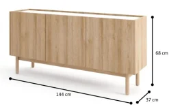 Komoda trzydrzwiowa niska Boho