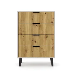 Komoda z czterem szufladami 4S, kaszmir i dąb artisan BORG DUO