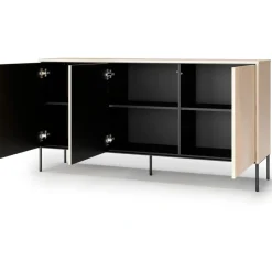 Komoda z oświetleniem LED Flow FW-03 dąb vincenza bielona/czarny