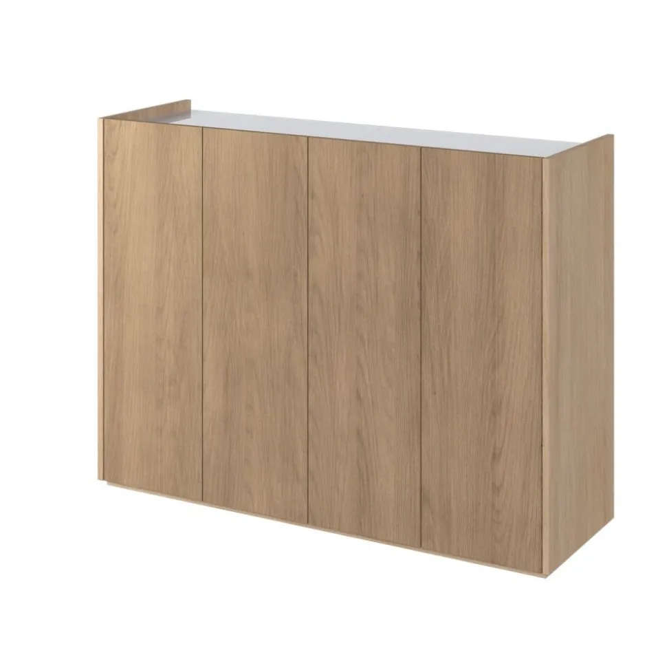 Komoda z półkami podświetlana LED dąb scandi Lenart Easy EA-02 4D