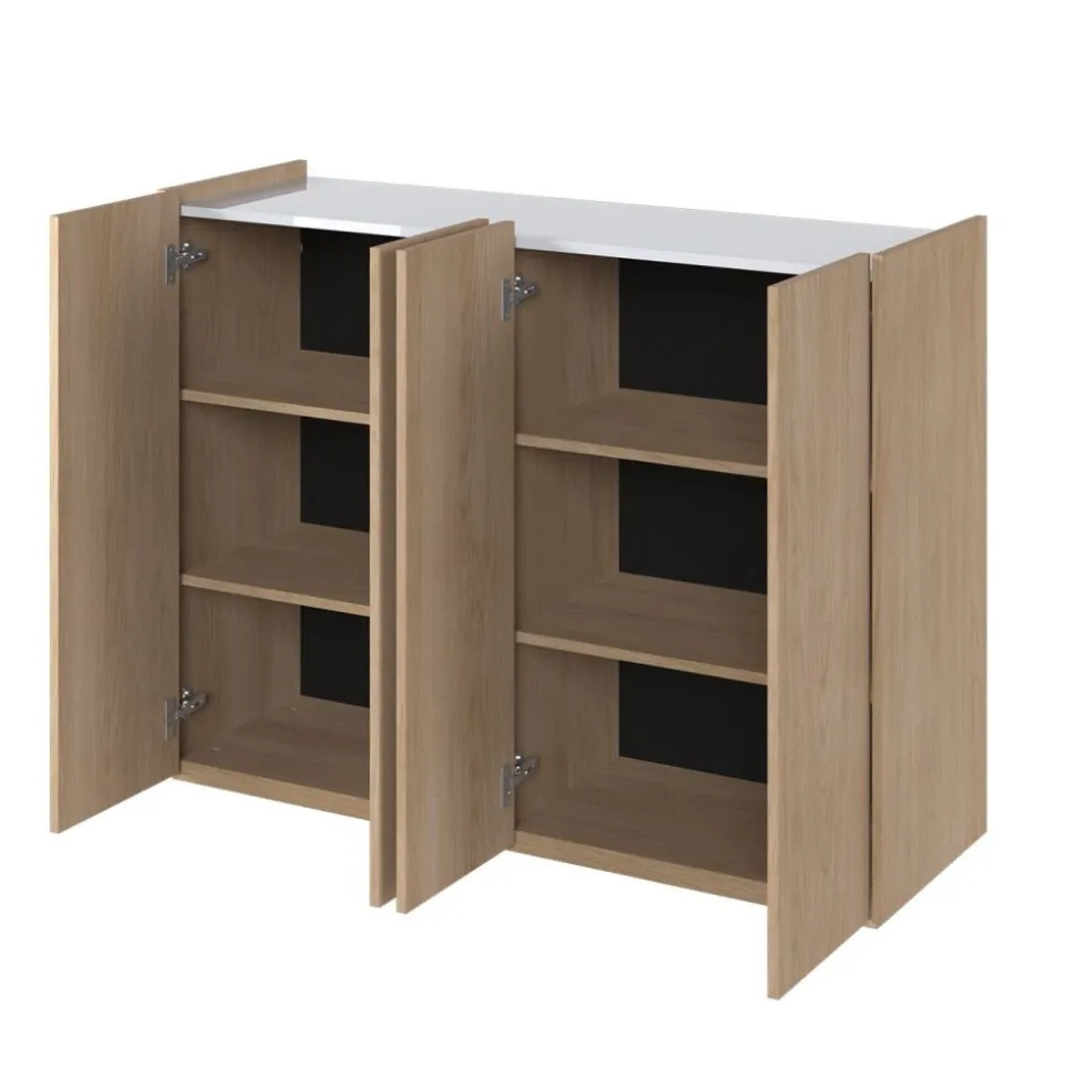 Komoda z półkami podświetlana LED dąb scandi Lenart Easy EA-02 4D