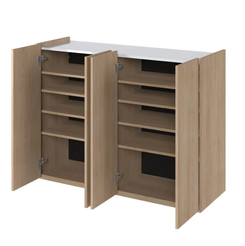 Komoda z półkami podświetlana LED dąb scandi Lenart Easy EA-02 4D