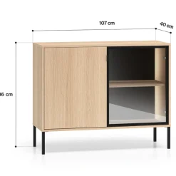 Komoda z podświetlaną witryną Barnee 03