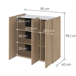 Komoda z podświetleniem LED i półkami Lenart Easy EA-03 3D