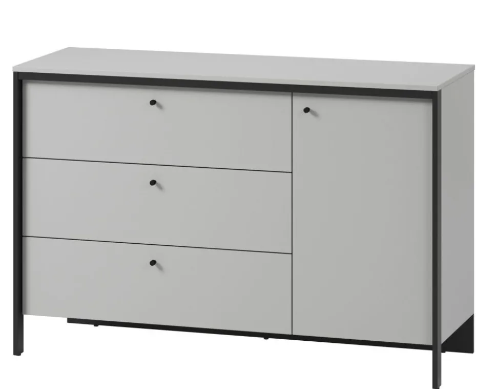 Komoda z szufladami i półkami szara Lenart Gris GS-04