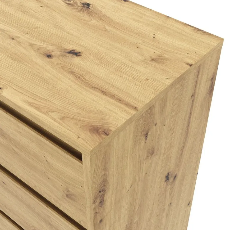 Komoda z szufladami i szafką, dąb artisan BORG