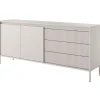 Komoda z szufladami ryflowana 187 cm szeroka Senso 2d3s beżowa