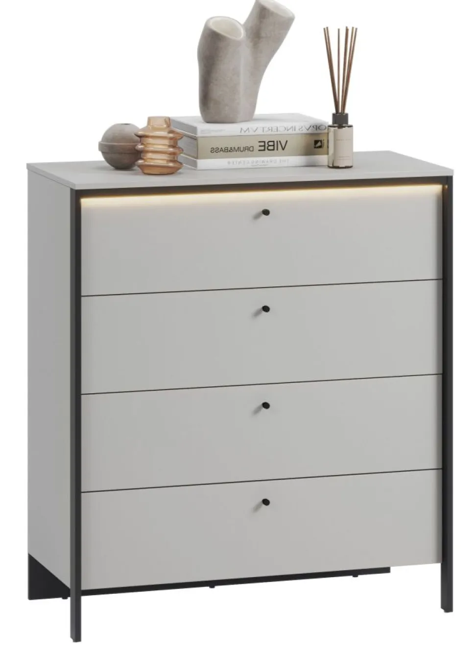 Komoda z szufladami szara Lenart Gris GS-03