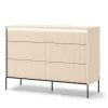 Komoda z szufladmi do sypialni Lenart TREND TS-06 Beż piaskowy + czarny