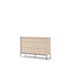 Komoda z szufladmi do sypialni Lenart TREND TS-06 Beż piaskowy + czarny