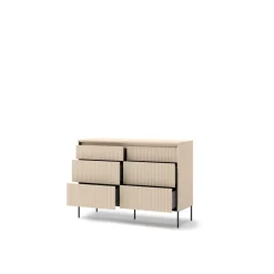 Komoda z szufladmi do sypialni Lenart TREND TS-06 Beż piaskowy + czarny