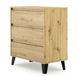 Komoda z trzema szufladami, dąb artisan BORG