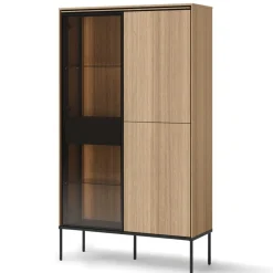 Komoda z witryną Lenart VISSO VI-01 dąb linearny