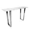 Konsola Madera 36/76/122cm w stylu glamour z białym marmurowym blatem o srebrnym stelażu