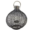 Lampion metalowy unikalny z poręcznym srebrnym uchwytem 25 cm