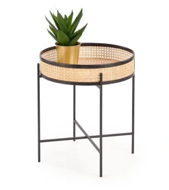 LANIPA ława czarny / rattan naturalny (1p=1szt)1 sztuka