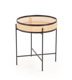 LANIPA ława czarny / rattan naturalny (1p=1szt)1 sztuka