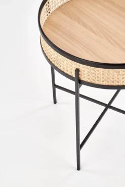 LANIPA ława czarny / rattan naturalny (1p=1szt)1 sztuka