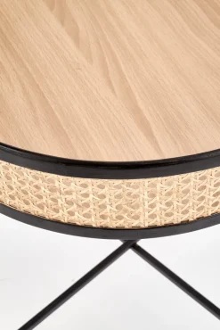 LANIPA ława czarny / rattan naturalny (1p=1szt)1 sztuka