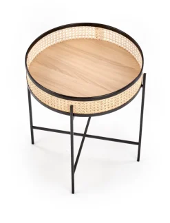 LANIPA ława czarny / rattan naturalny (1p=1szt)1 sztuka