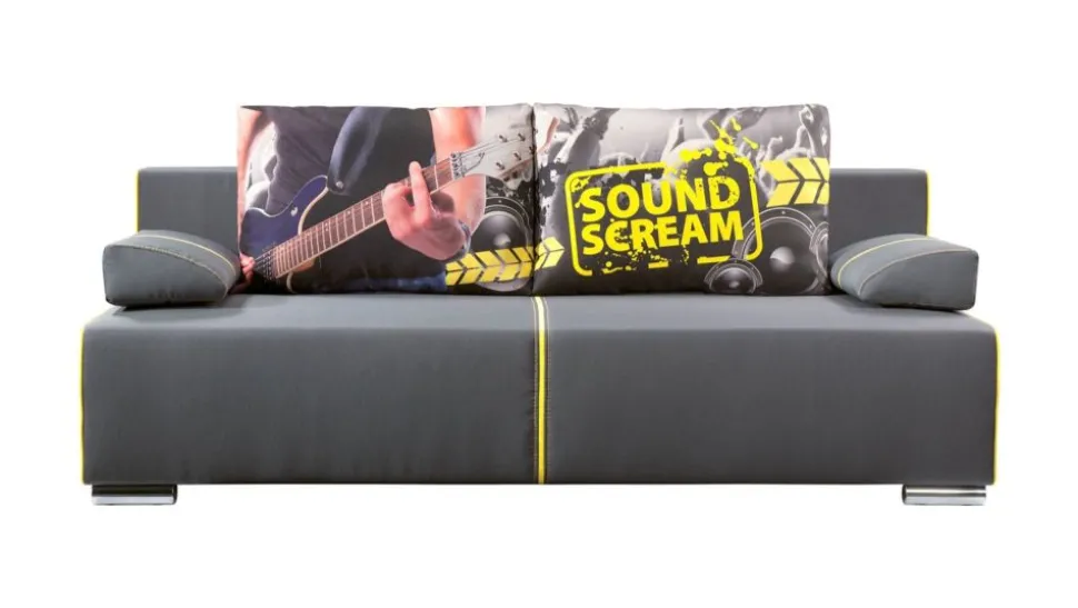 Libro sofa Play New Sound 3FBA, wzory 3D na poduszkach