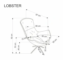 LOBSTER fotel wypoczynkowy cynamonowy1 sztuka