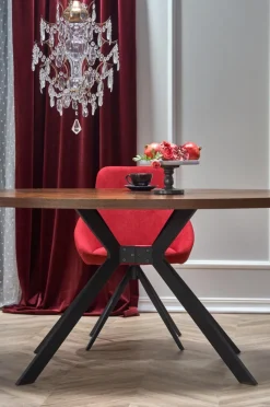 LOCARNO stół, blat - orzechowy, noga - czarny (2p=1szt)1 sztuka