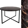 Loftowy stolik kawowy 50/60/60 cm z czarno-brązową żywicą epoksydową na czarnym metalowym stelażu