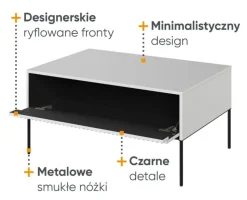 Loftowy stolik kawowy Lenart Trend TR-09 biały