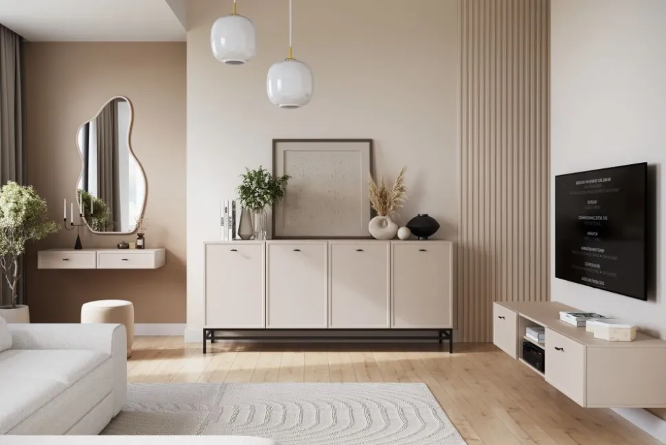 LORINI RTV 150 2SZ - cashmere / T-bar czarny / wisząca