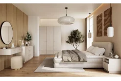 LORINI SZAFKA NOCNA 45 1SZ - cashmere / T-bar złoty / cokół