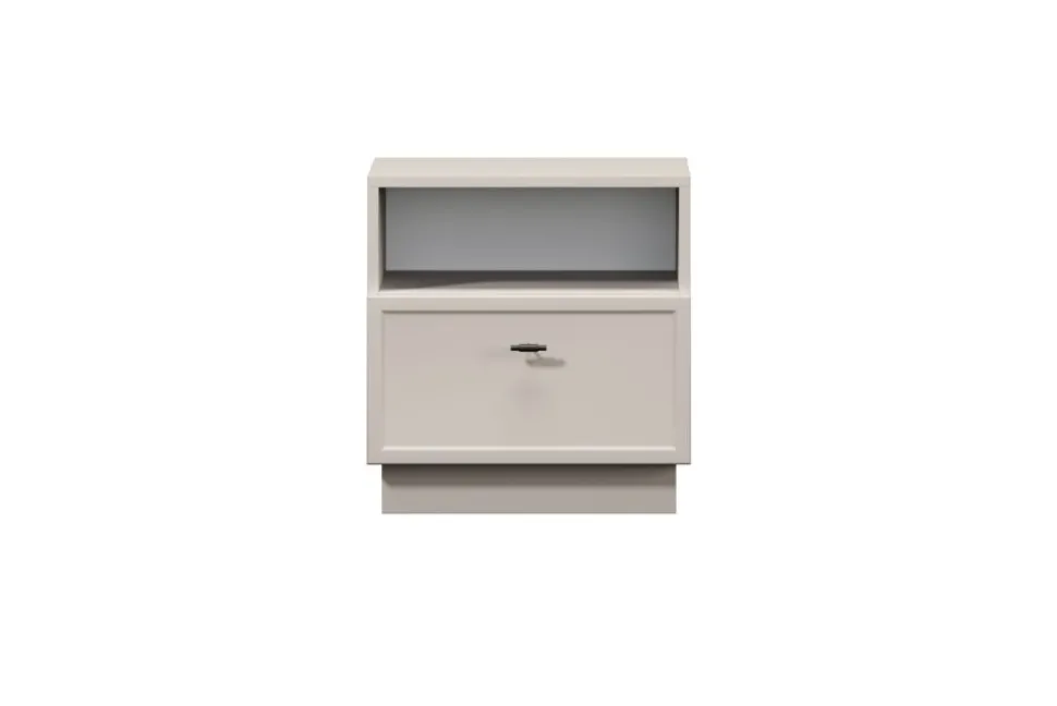 LORINI SZAFKA NOCNA 45 1SZ - cashmere / T-bar czarny / cokół
