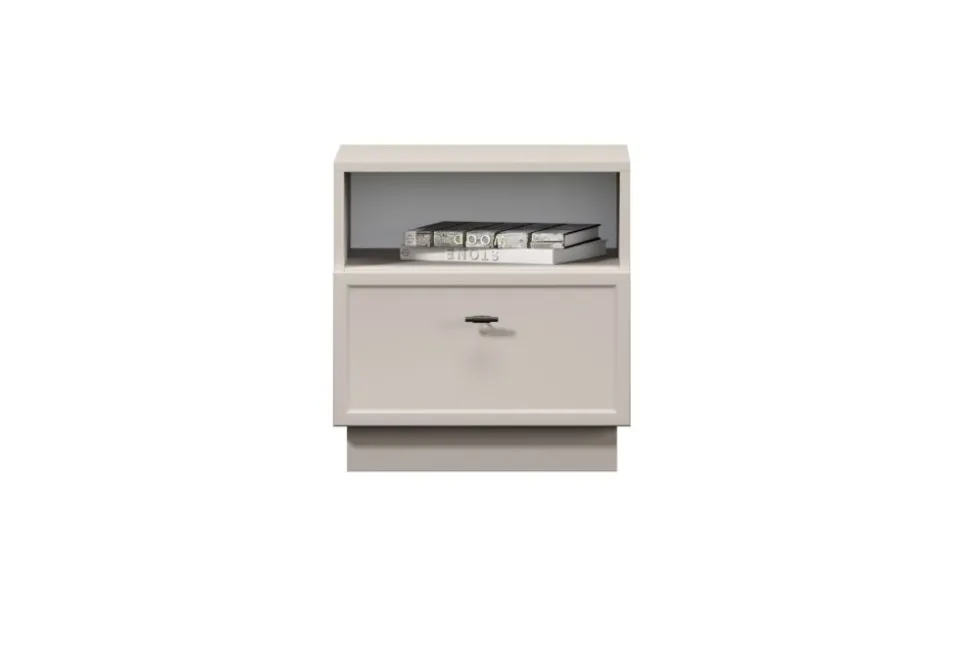 LORINI SZAFKA NOCNA 45 1SZ - cashmere / T-bar czarny / cokół