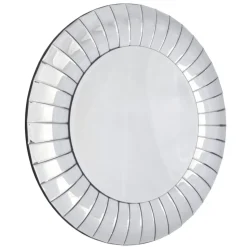 Lustro Corrao 80cm luksusowe okrągłe w dekoracyjnej lustrzanej wypukłej ramie