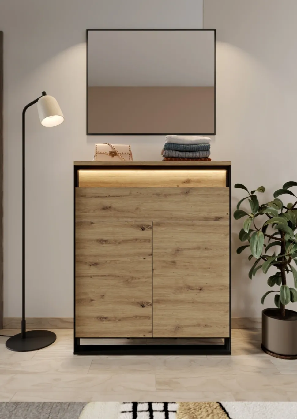 Lustro do przedpokoju Lenart Quant QG-05 czarny