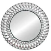 Lustro Marsylia glamour 80cm czarne okrągłe w dekoracyjnej ramie z kryształkami w kształcie łez