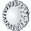 Lustro Ness 100cm glamour okrągłe w dekoracyjnej ramie z lustrzanych fragmentów ustawionych pod kątami